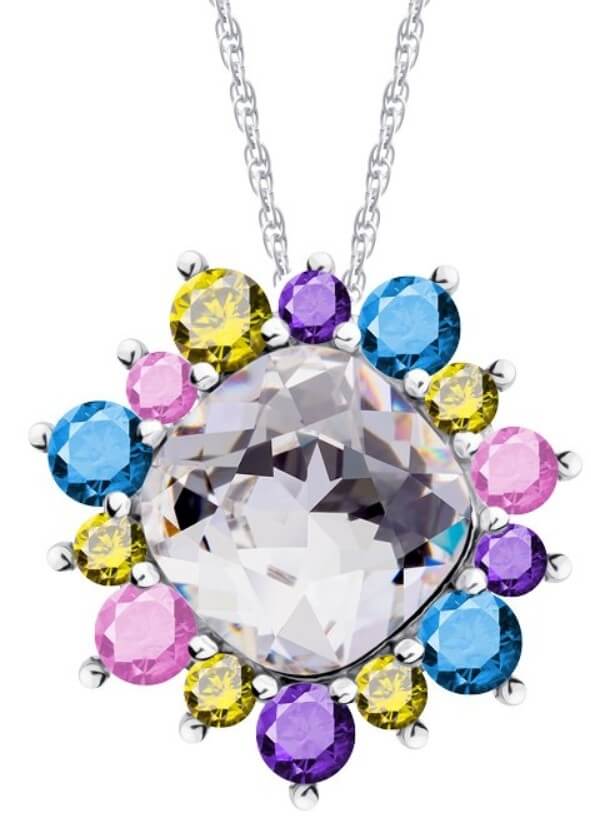 Preciosa Pestrobarevný náhrdelník Flower 5240 70 (řetízek, přívěsek) - Náhrdelníky