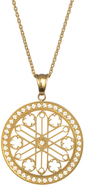 Preciosa Pozlacený náhrdelník s krystaly Rosette 7238Y00 - Náhrdelníky