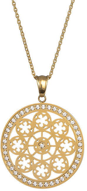 Preciosa Pozlacený náhrdelník s krystaly Rosette 7239P00 - Náhrdelníky