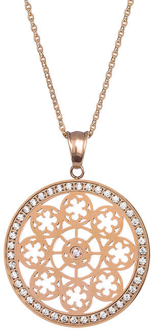 Preciosa Pozlacený náhrdelník s krystaly Rosette 7239Y00 - Náhrdelníky