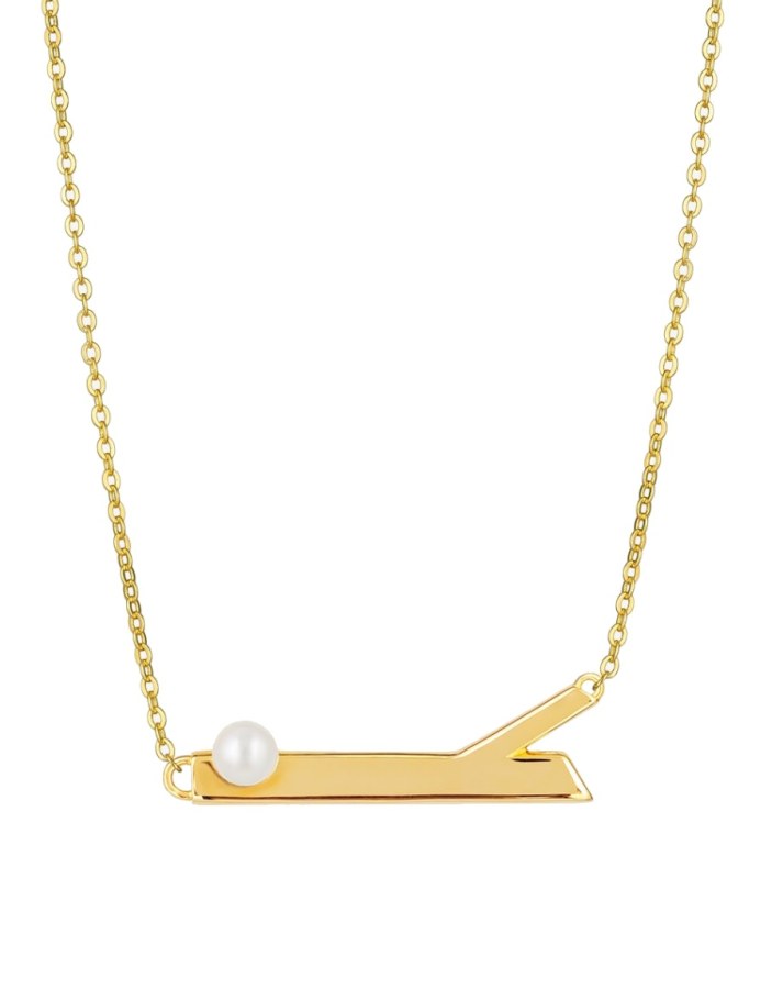 Preciosa Stylový pozlacený náhrdelník Twig s pravou říční perlou 5388Y01 - Náhrdelníky