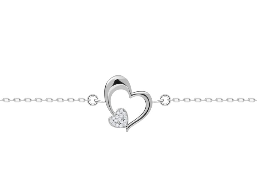 Preciosa Romantický stříbrný náramek na nohu Tender Heart 5359 00 - Náramky Náramky se symboly
