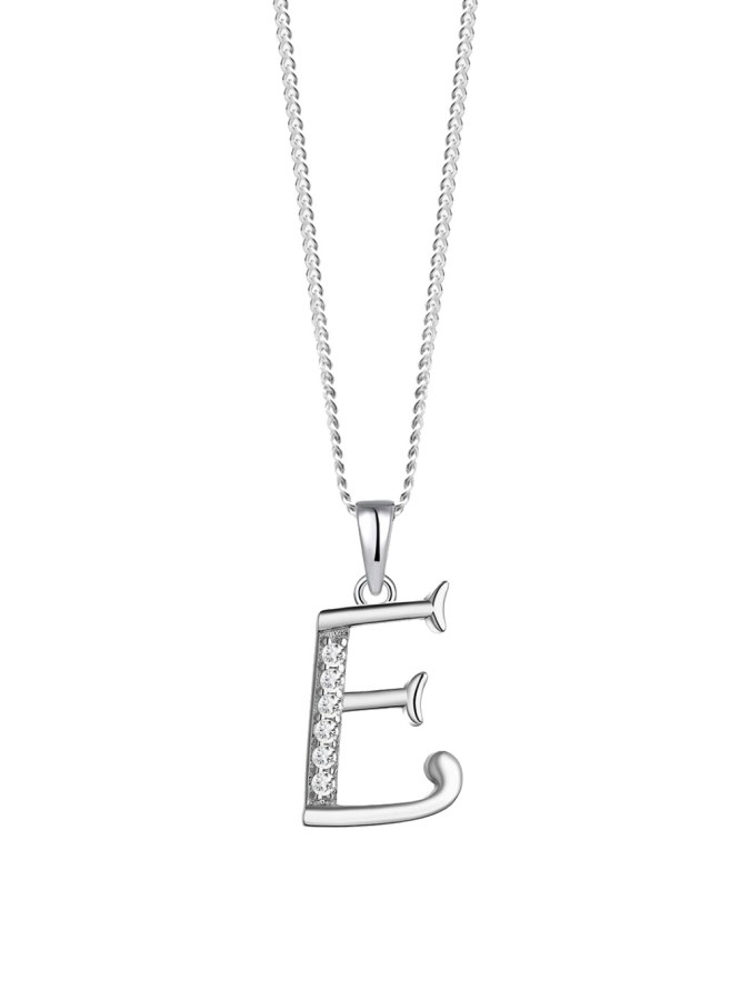 Preciosa Stříbrný náhrdelník písmeno "E" 5380 00E (řetízek, přívěsek) - Přívěsky a korálky