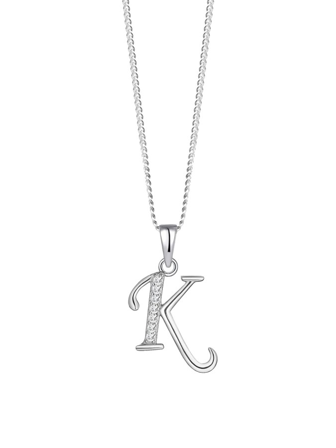 Preciosa Stříbrný náhrdelník písmeno "K" 5380 00K (řetízek, přívěsek) - Přívěsky a korálky