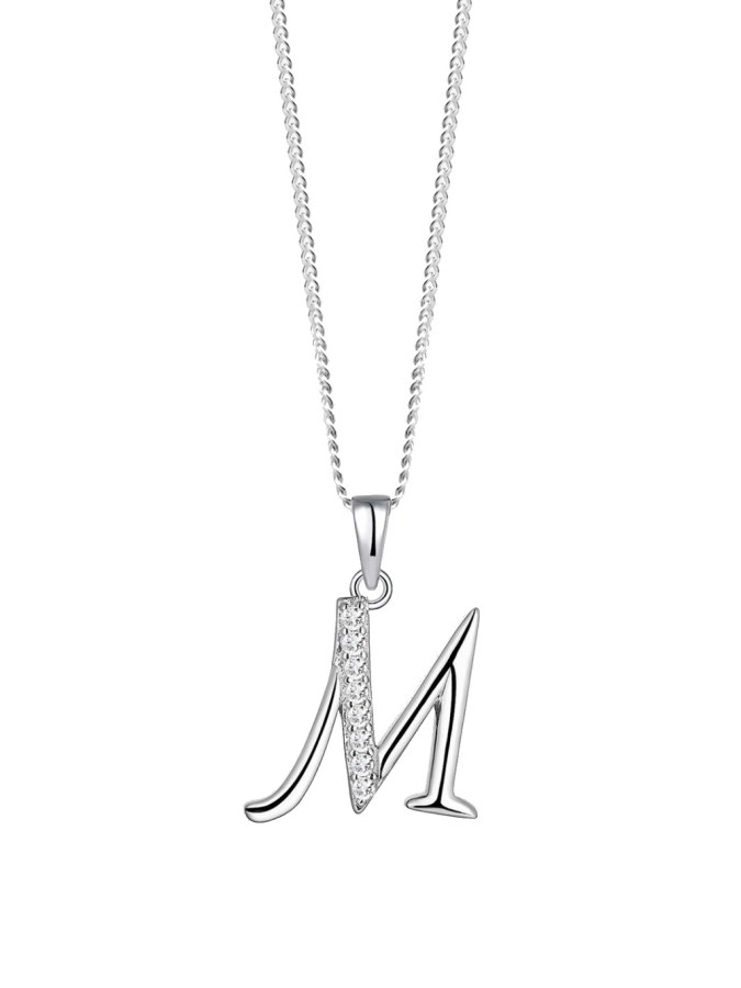 Preciosa Stříbrný náhrdelník písmeno "M" 5380 00M (řetízek, přívěsek) - Přívěsky a korálky