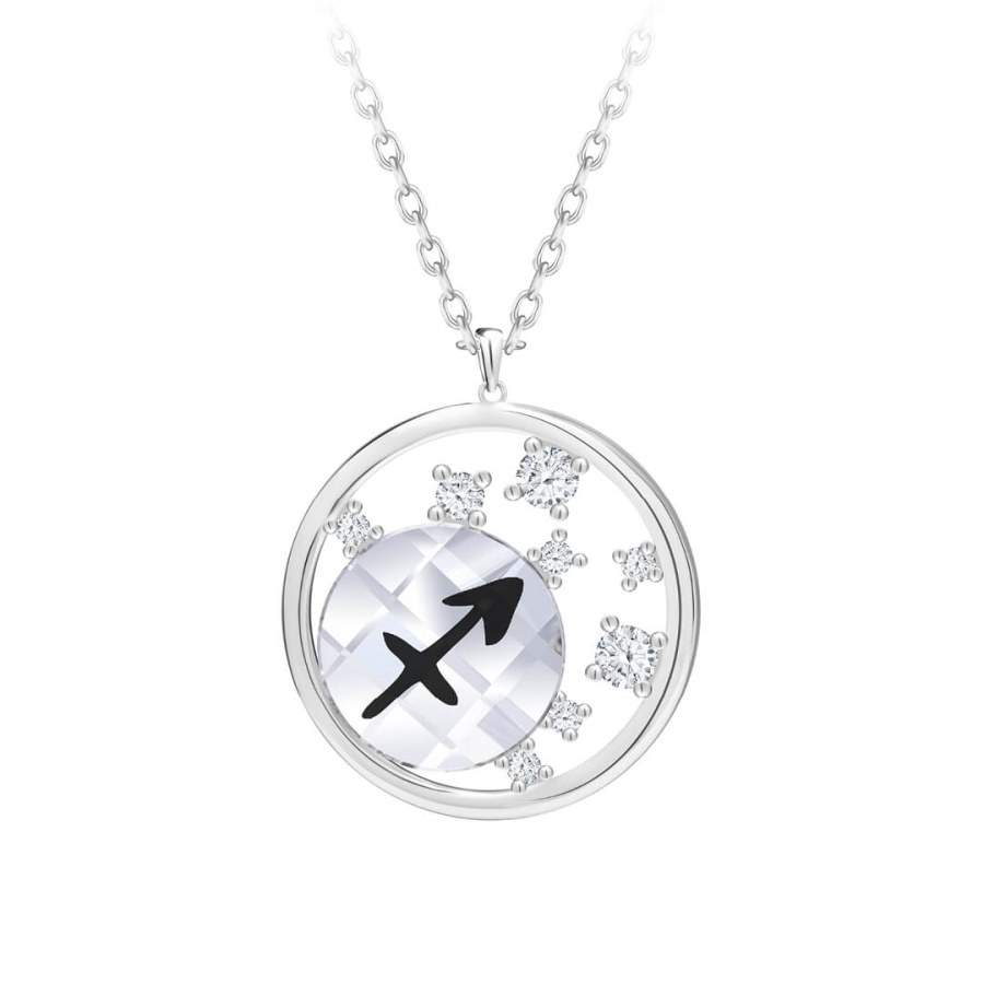 Preciosa Stříbrný náhrdelník s českým křišťálem Střelec Sparkling Zodiac 6150 92 (řetízek, přívěsek) - Náhrdelníky
