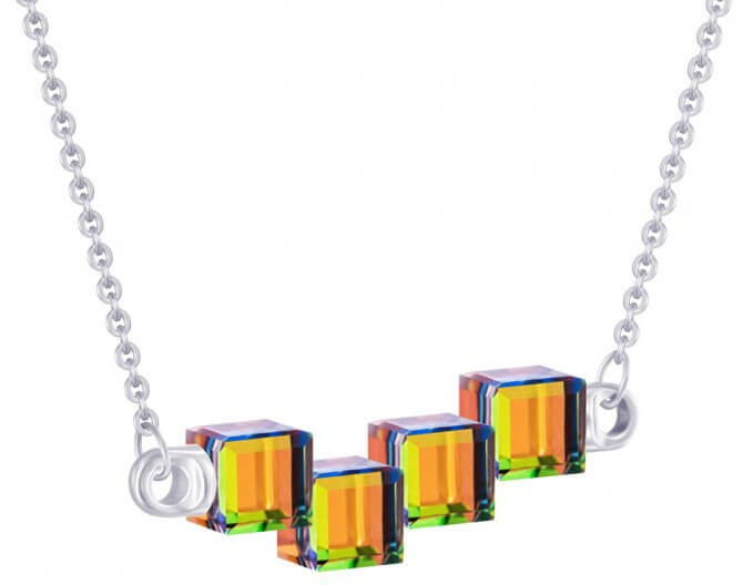 Preciosa Stříbrný náhrdelník s krystaly Crystal Cubes 6062 41 - Náhrdelníky
