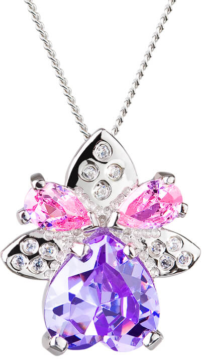 Preciosa Stříbrný náhrdelník s třpytivým přívěskem Gentle 5064 56 - Náhrdelníky