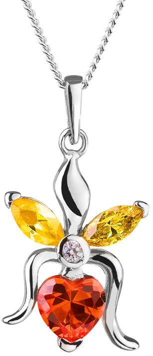 Preciosa Stříbrný náhrdelník s třpytivým přívěskem Silken 5066 60 - Náhrdelníky