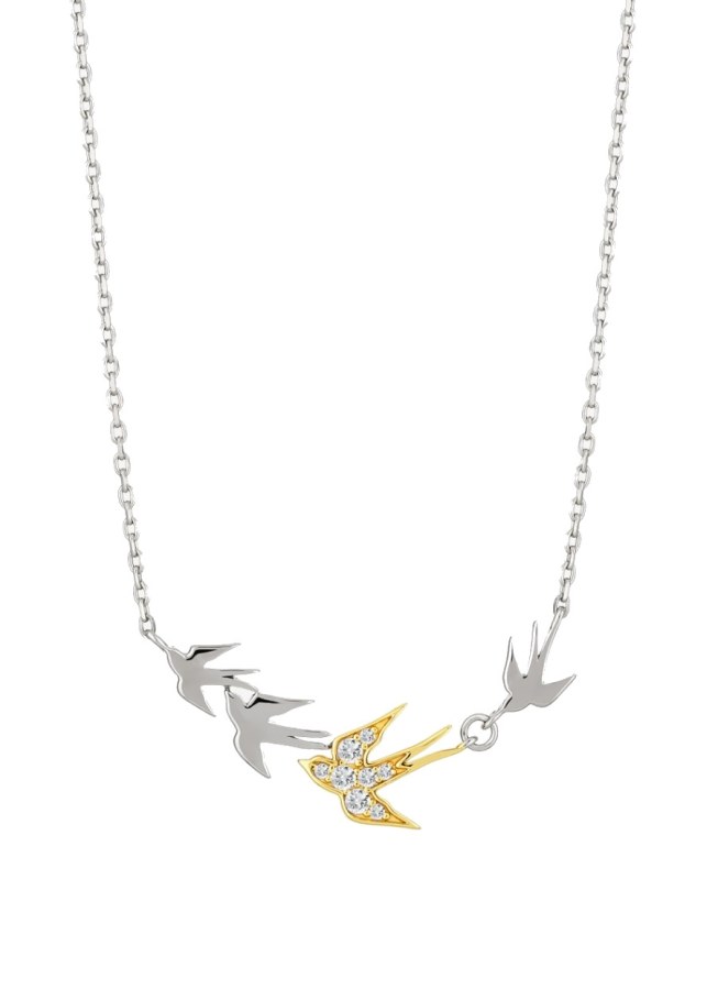 Preciosa Stříbrný náhrdelník Vlaštovka s kubickými zirkony 5372Y00 - Náhrdelníky