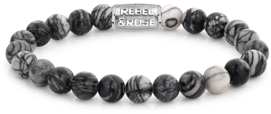 Rebel a Rose Korálkový náramek Black Wolf RR-80032-S 20 cm - L+