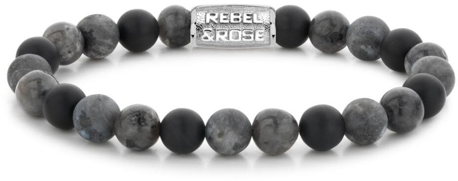 Rebel a Rose Korálkový náramek Grey Rocks RR-80069-S 21 cm - XL - Náramky Korálkové náramky