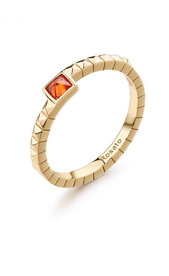 Rosato Elegantní pozlacený prsten s kubickým zirkonem Cubica RZCU100 52 mm - Prsteny Prsteny s kamínkem