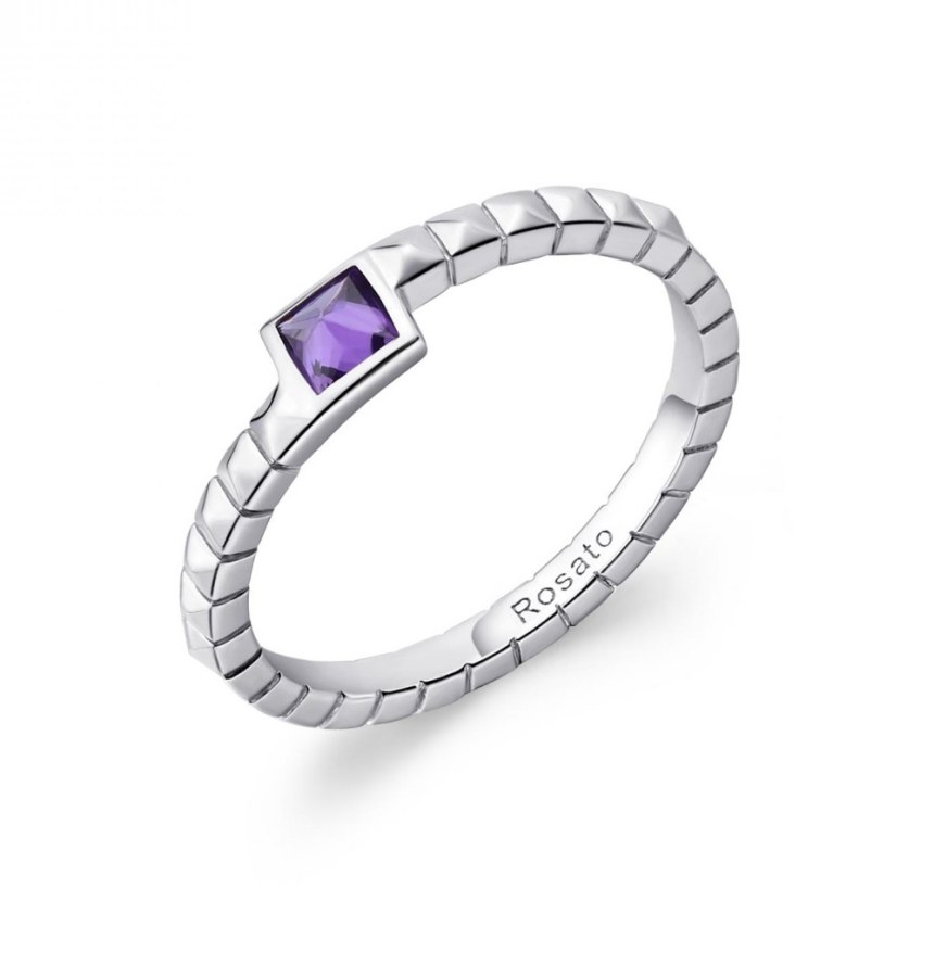 Rosato Elegantní stříbrný prsten s kubickým zirkonem Cubica RZCU98 52 mm - Prsteny Prsteny s kamínkem