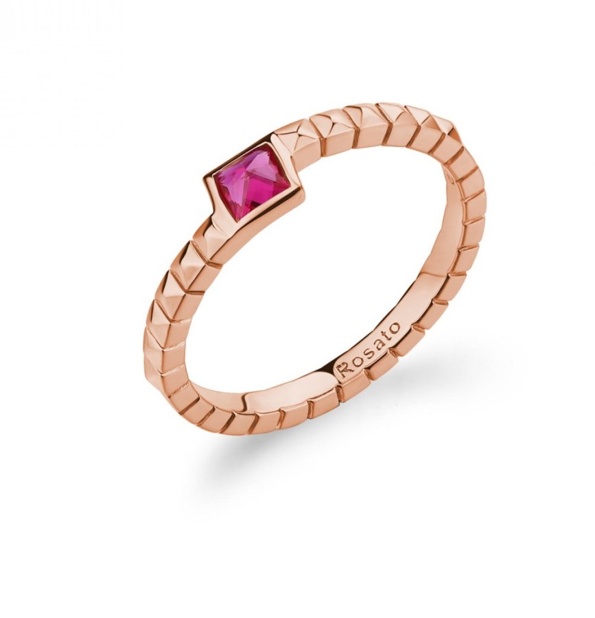 Rosato Elegantní bronzový prsten s kubickým zirkonem Cubica RZCU99 52 mm - Prsteny Prsteny s kamínkem