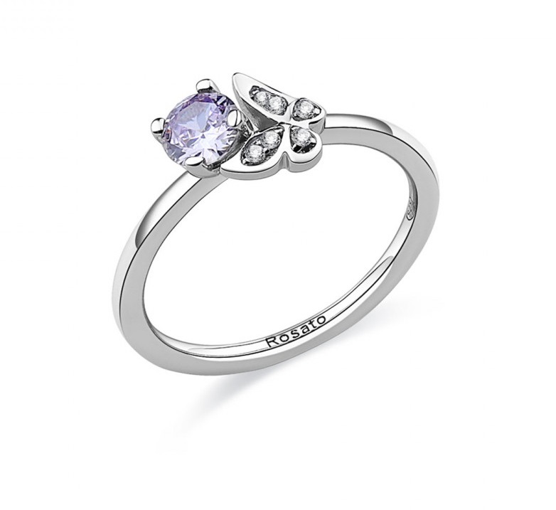 Rosato Slušivý stříbrný prsten s motýlkem Gaia RZGA40 52 mm - Prsteny Prsteny s kamínkem