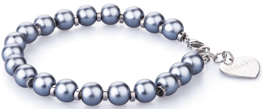 S`Agapõ Náramek s modrými perličkami Happy SHAC5 - Náramky Korálkové náramky