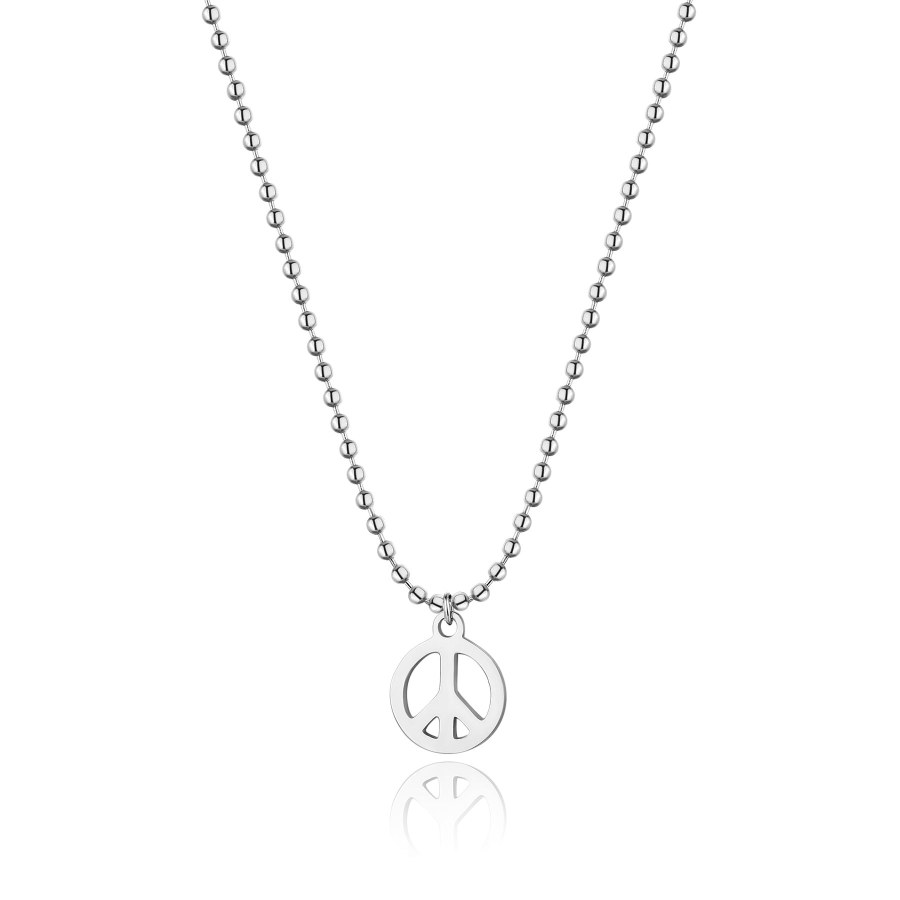 S`Agapõ Originální ocelový náhrdelník Peace Smile SSM002 - Náhrdelníky