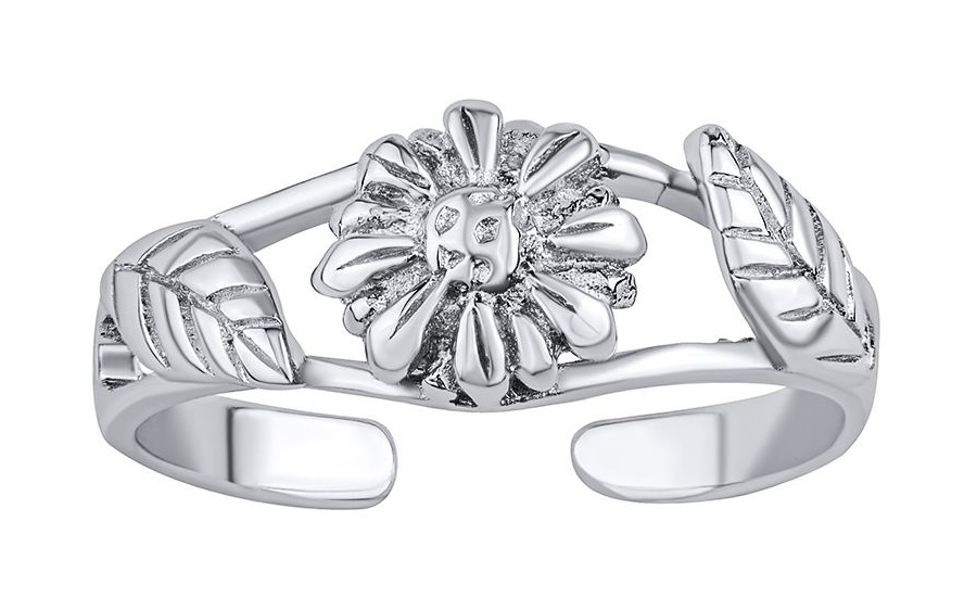 Silvego Otevřený stříbrný prsten na nohu květina Akira PRM11671R - Prsteny na nohu