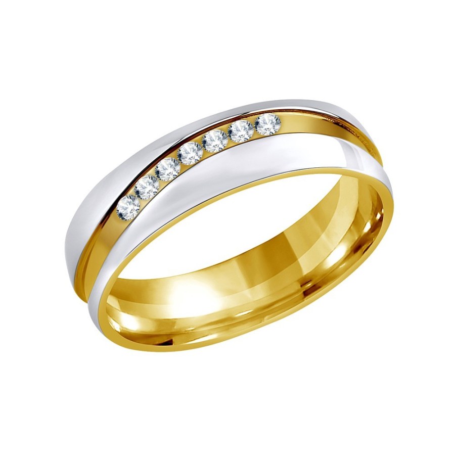 Silvego Snubní ocelový prsten pro ženy MARIAGE RRC2050-Z 52 mm - Prsteny Snubní prsteny Snubní prsteny s kamínkem
