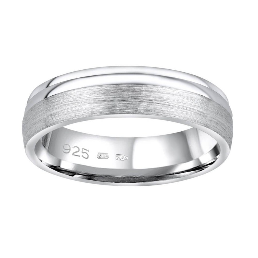 Silvego Snubní stříbrný prsten Amora pro muže i ženy QRALP130M 64 mm - Prsteny Prsteny bez kamínku