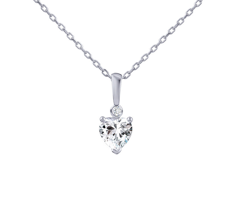 Silvego Stříbrný náhrdelník srdce Aris s Brilliance Zirconia PRGPHP0001NW