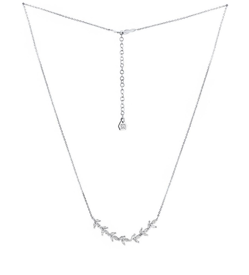 Silvego Stříbrný náhrdelník Zoe s přívěskem ve tvaru lístků s Brilliance Zirconia MSS175N - Náhrdelníky