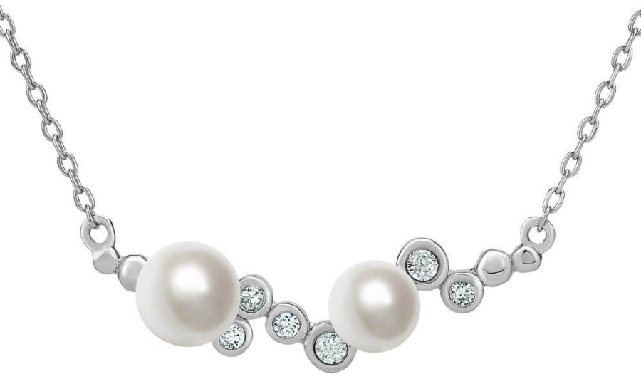 Silvego Stříbrný perlový náhrdelník ILUMIA JJJN0972 - Náhrdelníky
