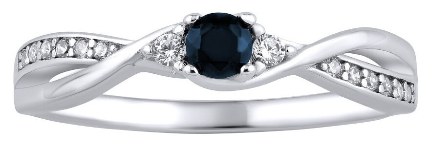 Silvego Stříbrný prsten s pravým přírodním safírem JJJR1100SAP 60 mm - Prsteny Prsteny s kamínkem