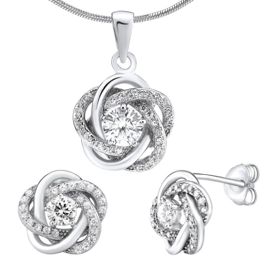 Silvego Stříbrný set šperků se zirkony Rosalyn JJJS0088 (náušnice, přívěsek) - Sety šperků Soupravy šperků