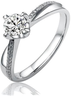 Silvego Stříbrný zásnubní prsten SHZR302 58 mm - Prsteny Zásnubní prsteny