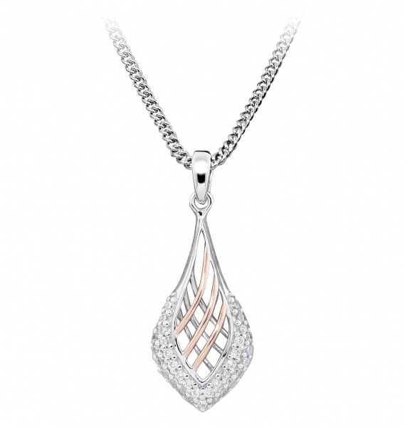Silver Cat Elegantní bicolor náhrdelník se zirkony SC377 - Náhrdelníky