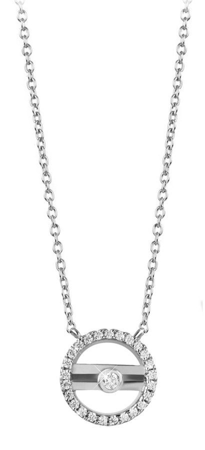 Silver Cat Moderní stříbrný náhrdelník se zirkony SC331 - Náhrdelníky