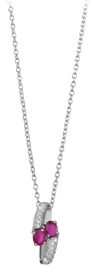 Silver Cat Módní stříbrný náhrdelník se zirkony SC310 ( řetízek, přívěsek ) - Náhrdelníky