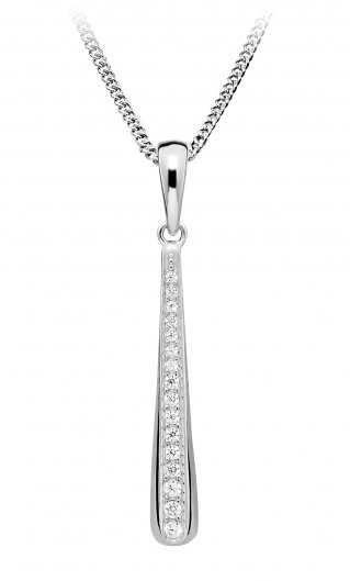 Silver Cat Nadčasový stříbrný náhrdelník se zirkony SC499 (řetízek, přívěsek) - Náhrdelníky