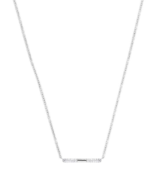 Silver Cat Minimalistický stříbrný náhrdelník s kubickými zirkony SC510 - Náhrdelníky