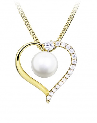 Silver Cat Romantický pozlacený náhrdelník SC517 (řetízek, přívěsek) - Náhrdelníky