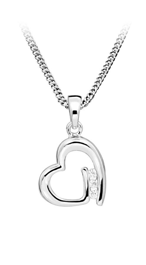 Silver Cat Romantický stříbrný náhrdelník Srdce SC477 (řetízek, přívěsek) - Náhrdelníky