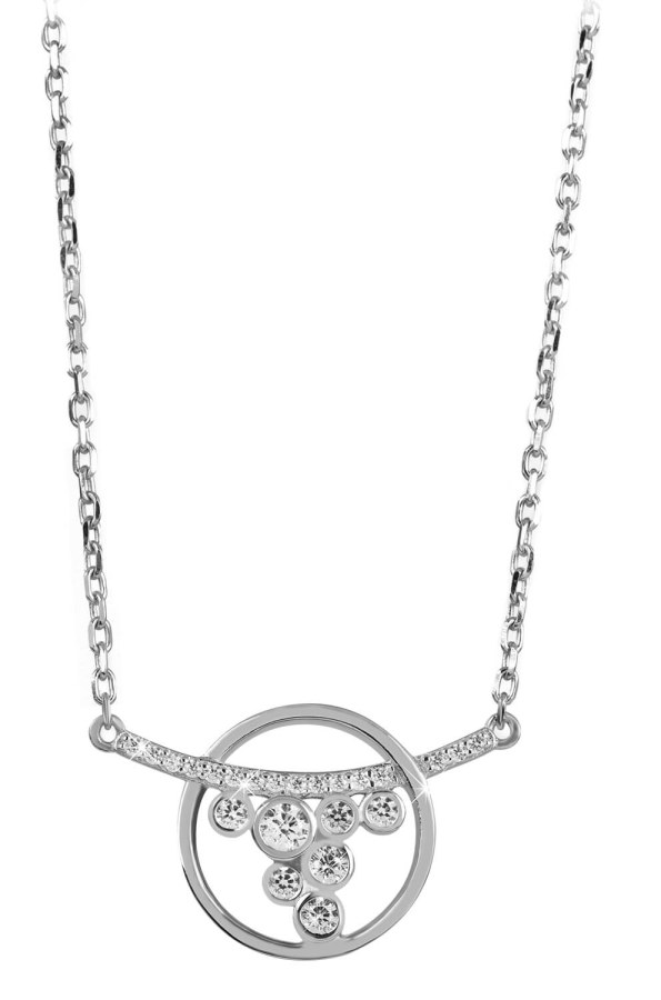 Silver Cat Stříbrný náhrdelník s čirými zirkony SC316 - Náhrdelníky