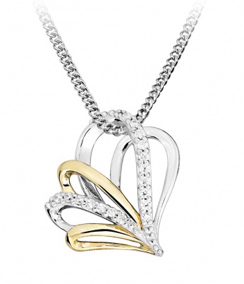 Silver Cat Stříbrný náhrdelník s kubickými zirkony SC515 (řetízek, přívěsek) - Náhrdelníky