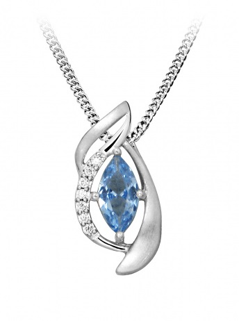 Silver Cat Stylový náhrdelník se syntetickým modrým spinelem SC459 (řetízek, přívěsek) - Náhrdelníky