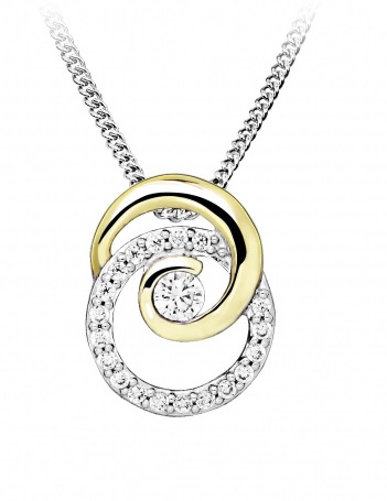 Silver Cat Třpytivý náhrdelník s kubickými zirkony SC521(řetízek, přívěsek) - Náhrdelníky