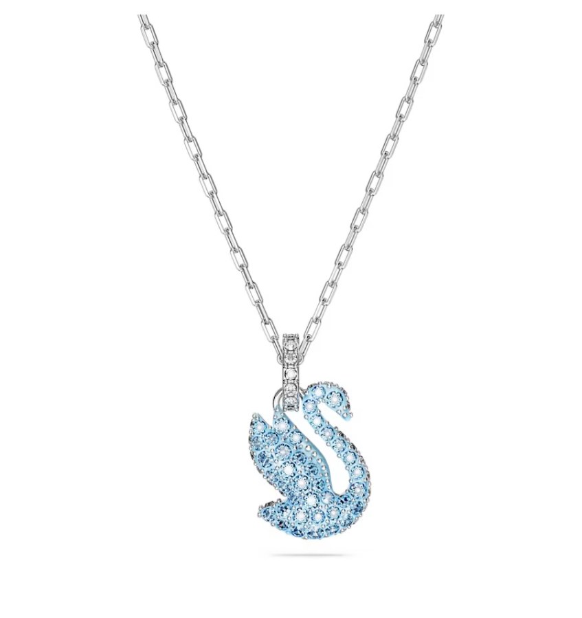 Swarovski Něžný náhrdelník s modrou Labutí Iconic Swan 5680422 - Náhrdelníky