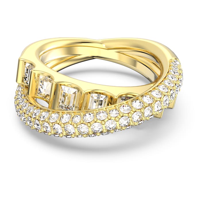 Swarovski Slušivý pozlacený prsten Rota 5661057 52 mm - Prsteny Prsteny s kamínkem