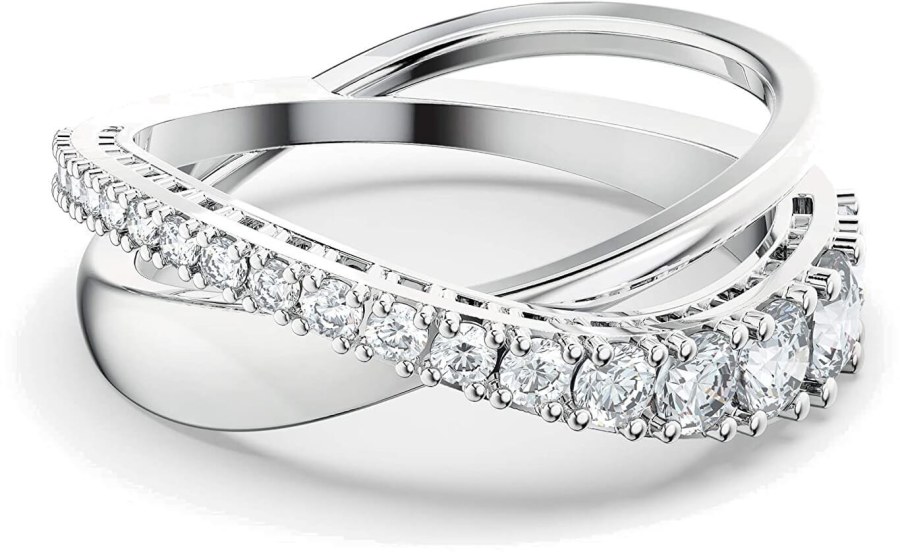 Swarovski Třpytivý dvojitý prsten TWIST 5572716 52 mm - Prsteny Prsteny s kamínkem