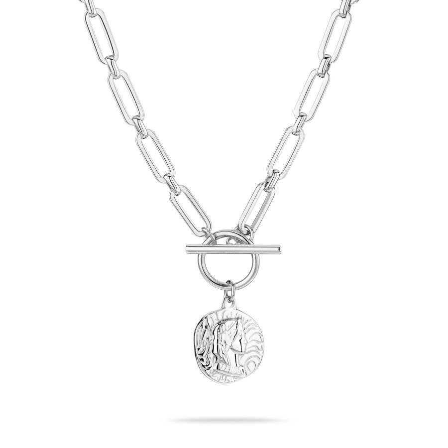 Tamaris Moderní ocelový náhrdelník s mincí Coins TJ-0438-N-45 - Náhrdelníky