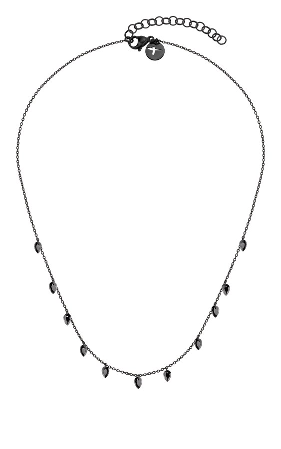 Tamaris Nápaditý černý náhrdelník se zirkony TJ-0076-N-45 - Náhrdelníky
