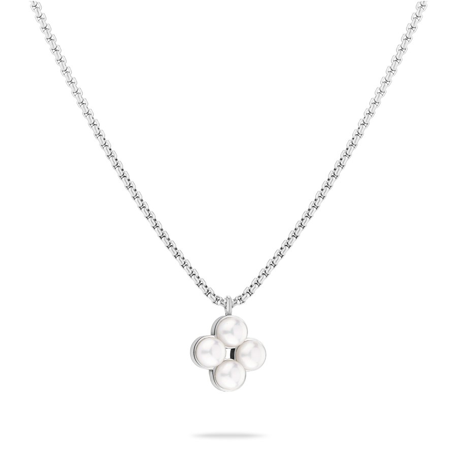 Tamaris Půvabný ocelový náhrdelník se syntetickými perlami TJ-0511-N-45 - Náhrdelníky