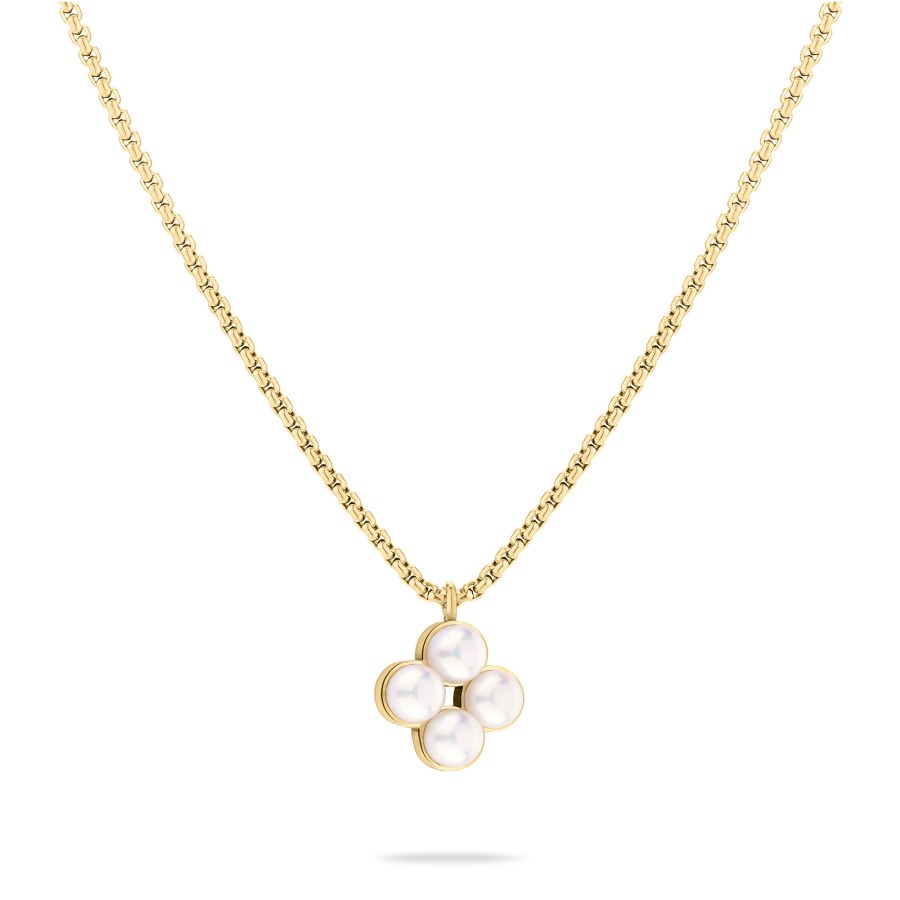 Tamaris Půvabný pozlacený náhrdelník se syntetickými perlami TJ-0512-N-45 - Náhrdelníky