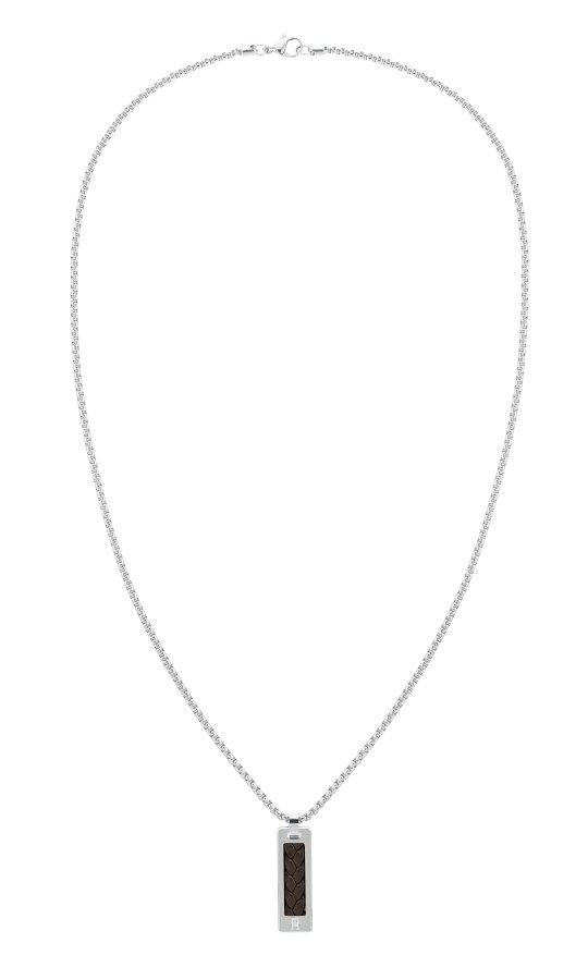 Tommy Hilfiger Originální ocelový náhrdelník s koženým detailem 2790492 - Náhrdelníky